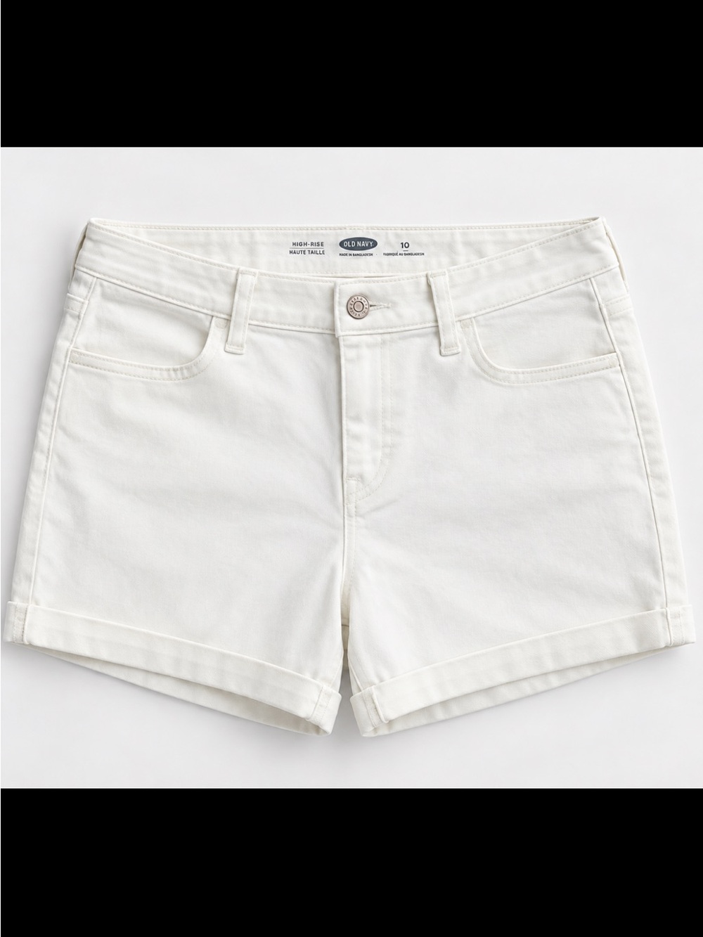 Old Navy White High-Rise Denim Shorts